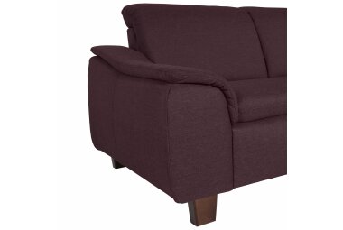 Ecksofa mit Ottomane links Katti Bezug Flachgewebe Buche nussbaum dunkel / burgund 22902