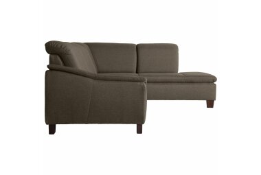 Ecksofa mit Ottomane links Katti Bezug Flachgewebe Buche nussbaum dunkel / sahara 22907