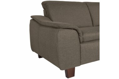 Ecksofa mit Ottomane links Katti Bezug Flachgewebe Buche nussbaum dunkel / sahara 22907