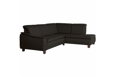 Ecksofa mit Ottomane links Katti Bezug Flachgewebe Buche nussbaum dunkel / schoko 22908