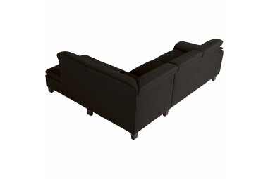 Ecksofa mit Ottomane links Katti Bezug Flachgewebe Buche nussbaum dunkel / schoko 22908