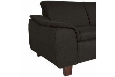 Ecksofa mit Ottomane links Katti Bezug Flachgewebe Buche nussbaum dunkel / schoko 22908