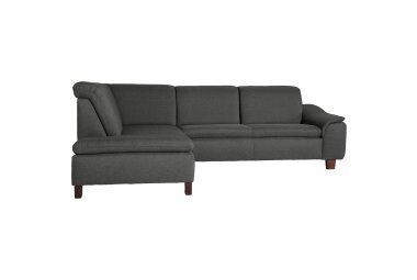 Ecksofa mit Ottomane rechts Katti Bezug Flachgewebe Buche nussbaum dunkel / anthrazit 22910