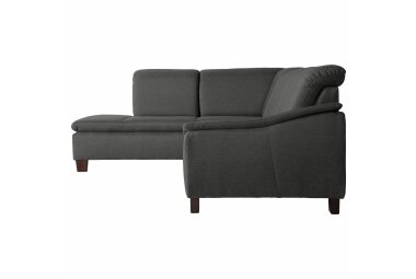 Ecksofa mit Ottomane rechts Katti Bezug Flachgewebe Buche nussbaum dunkel / anthrazit 22910