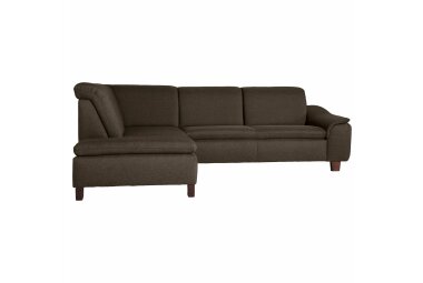 Ecksofa mit Ottomane rechts Katti Bezug Flachgewebe Buche nussbaum dunkel / braun 22913