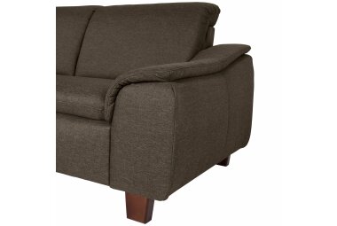 Ecksofa mit Ottomane rechts Katti Bezug Flachgewebe Buche nussbaum dunkel / braun 22913