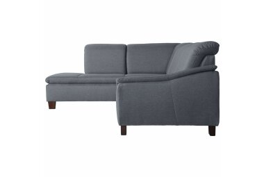 Ecksofa mit Ottomane rechts Katti Bezug Flachgewebe Buche nussbaum dunkel / denim 22915