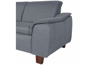 Ecksofa mit Ottomane rechts Katti Bezug Flachgewebe Buche nussbaum dunkel / denim 22915