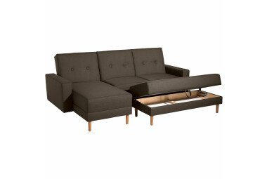 Schlafsofa Kaula Bezug Flachgewebe Erle natur / braun 23014