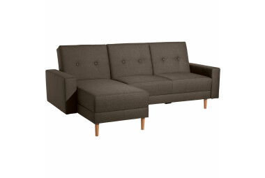 Schlafsofa Kaula Bezug Flachgewebe Erle natur / braun 23014