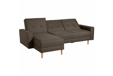 Schlafsofa Kaula Bezug Flachgewebe Erle natur / braun 23014