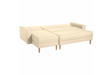 Schlafsofa Kaula Bezug Flachgewebe Erle natur / beige 23015