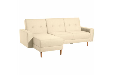 Schlafsofa Kaula Bezug Flachgewebe Erle natur / beige 23015