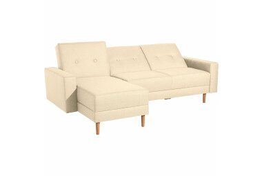 Schlafsofa Kaula Bezug Flachgewebe Erle natur / beige 23015