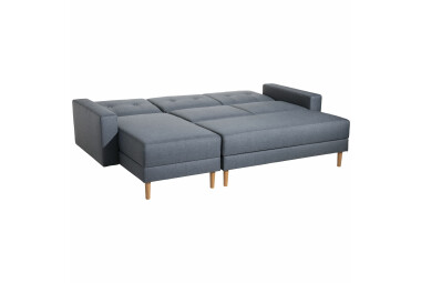 Schlafsofa Kaula Bezug Flachgewebe Erle natur / denim 23018