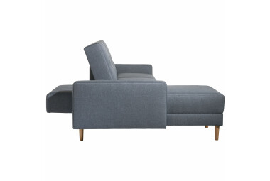 Schlafsofa Kaula Bezug Flachgewebe Erle natur / denim 23018