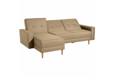 Schlafsofa Kaula Bezug Flachgewebe Erle natur / sand 23020