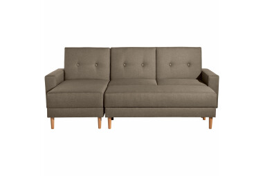 Schlafsofa Kaula Bezug Flachgewebe Erle natur / sahara 23024