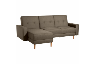 Schlafsofa Kaula Bezug Flachgewebe Erle natur / sahara 23024