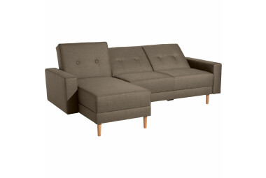 Schlafsofa Kaula Bezug Flachgewebe Erle natur / sahara 23024