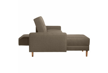 Schlafsofa Kaula Bezug Flachgewebe Erle natur / sahara 23024