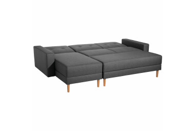 Schlafsofa Kaula Bezug Flachgewebe Erle natur / graphit 23025