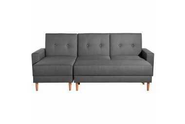 Schlafsofa Kaula Bezug Flachgewebe Erle natur / graphit 23025