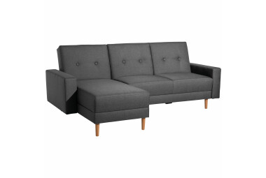 Schlafsofa Kaula Bezug Flachgewebe Erle natur / graphit 23025