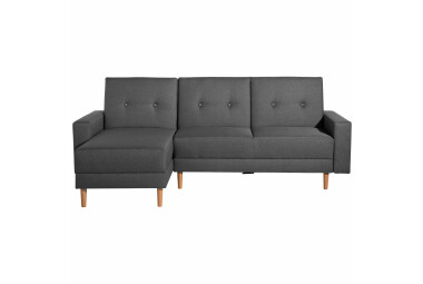 Schlafsofa Kaula Bezug Flachgewebe Erle natur / graphit 23025