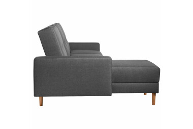 Schlafsofa Kaula Bezug Flachgewebe Erle natur / graphit 23025