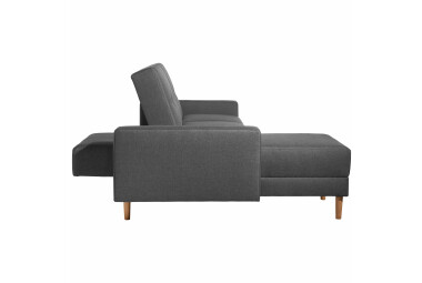 Schlafsofa Kaula Bezug Flachgewebe Erle natur / graphit 23025