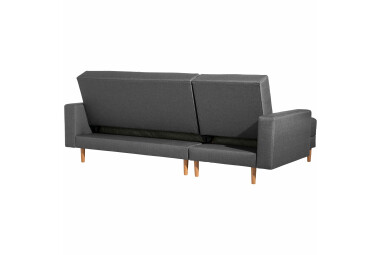 Schlafsofa Kaula Bezug Flachgewebe Erle natur / graphit 23025