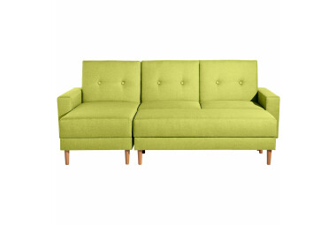 Schlafsofa Kaula Bezug Flachgewebe Erle natur / apfel 23026