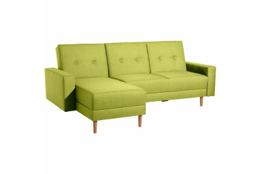 Schlafsofa Kaula Bezug Flachgewebe Erle natur / apfel 23026