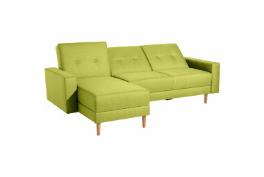 Schlafsofa Kaula Bezug Flachgewebe Erle natur / apfel 23026