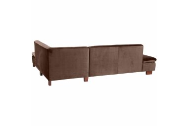 Ecksofa mit Ottomane rechts Kaye Bezug Samtvelours Buche nussbaum dunkel / braun 23073