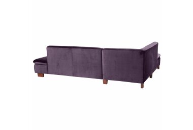 Ecksofa mit Ottomane links Kaye Bezug Samtvelours Buche nussbaum dunkel / purple 23094