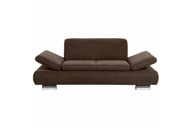 Sofa 2-Sitzer Kaye Bezug Veloursstoff Metallfuß verchromt / braun 23123