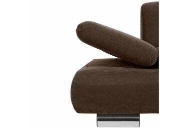 Sofa 2-Sitzer Kaye Bezug Veloursstoff Metallfuß verchromt / braun 23123