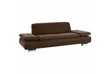 Sofa 2,5-Sitzer Kaye Bezug Veloursstoff Metallfuß verchromt / braun 23131