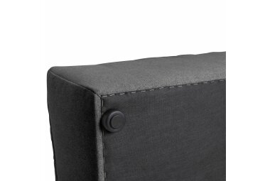 Sofa 3-Sitzer mit Ottomane rechts Kaleigh Bezug Flachgewebe Kunststoff schwarz / anthrazit 23203