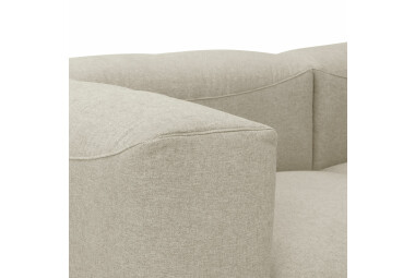 Sofa 3-Sitzer mit Ottomane rechts Kaleigh Bezug Flachgewebe Kunststoff schwarz / creme 23204