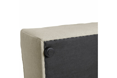 Sofa 3-Sitzer mit Ottomane rechts Kaleigh Bezug Flachgewebe Kunststoff schwarz / creme 23204