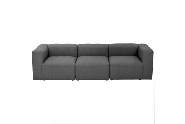 Sofa 3-Sitzer Kaleigh Bezug Flachgewebe Kunststoff schwarz / anthrazit 23209