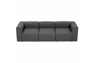 Sofa 3-Sitzer Kaleigh Bezug Flachgewebe Kunststoff schwarz / anthrazit 23209