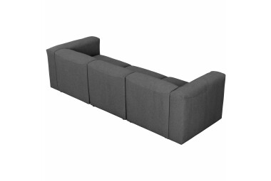 Sofa 3-Sitzer Kaleigh Bezug Flachgewebe Kunststoff schwarz / anthrazit 23209