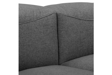 Sofa 3-Sitzer Kaleigh Bezug Flachgewebe Kunststoff schwarz / anthrazit 23209