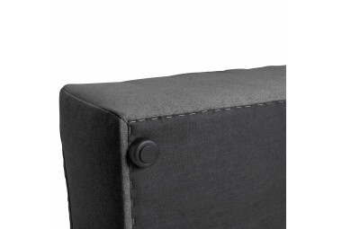 Sofa 3-Sitzer Kaleigh Bezug Flachgewebe Kunststoff schwarz / anthrazit 23209