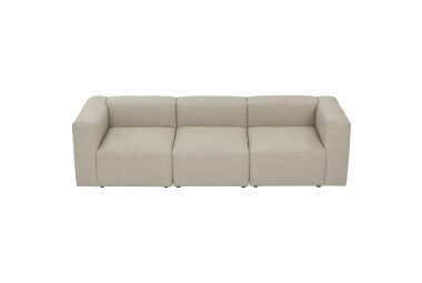 Sofa 3-Sitzer Kaleigh Bezug Flachgewebe Kunststoff schwarz / creme 23210