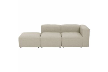 Sofa 2-Sitzer + Hocker Kaleigh Bezug Flachgewebe Kunststoff schwarz / creme 23212